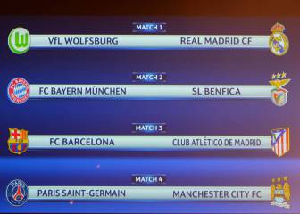Champions League quarters: Wolfsburg-Real, Barça-Atlético