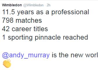 How Twitter reacted to Andy Murray's new world ranking
