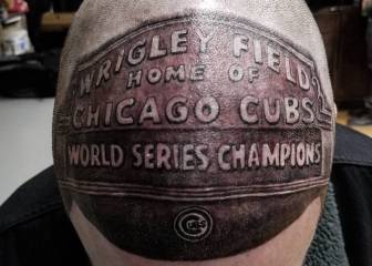 Cubs fan pays tribute to World Series with tattoo on his head