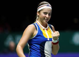 Ostapenko bows out with victory over Pliskova