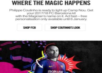 Nike slip-up in promoting personalized Coutinho Barça shirts