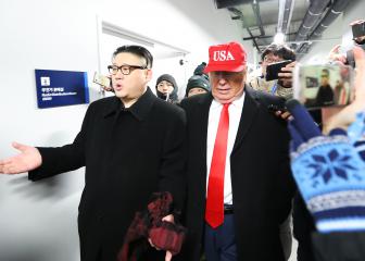 Trump & Kim Jong-un impersonators thrown out of opening ceremony