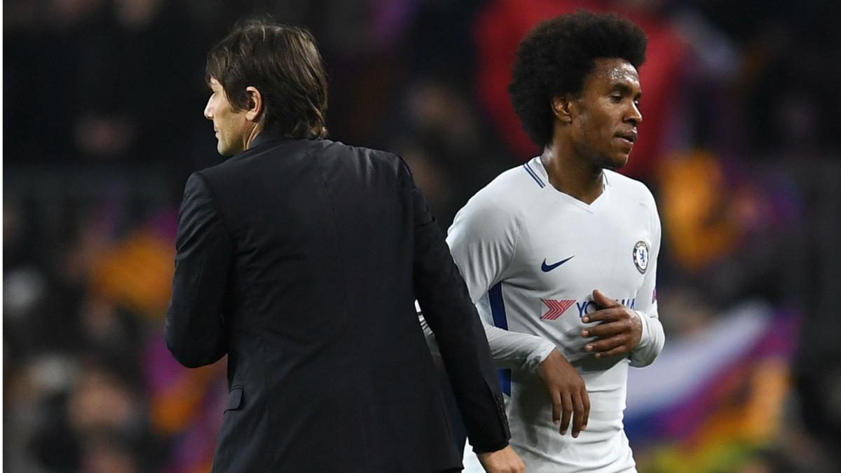 Willian fuels rift talk by hiding Conte with emojis in cup photo