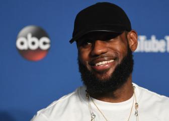 LeBron James signing a 