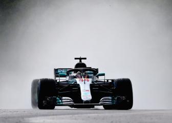Hamilton leads Mercedes one-two at sodden Hungaroring