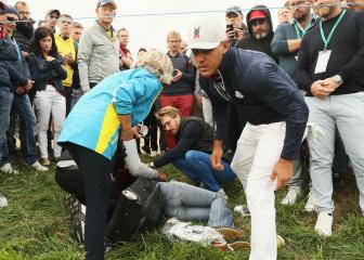 Koepka shaken after tee shot strikes spectator in face