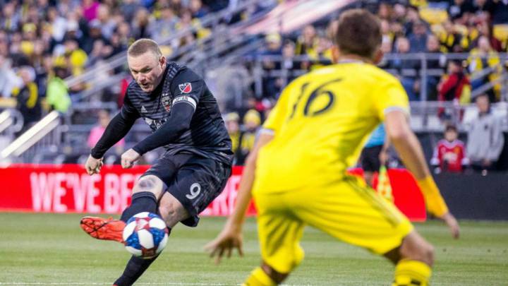 Wayne Rooney in goal action with DC United