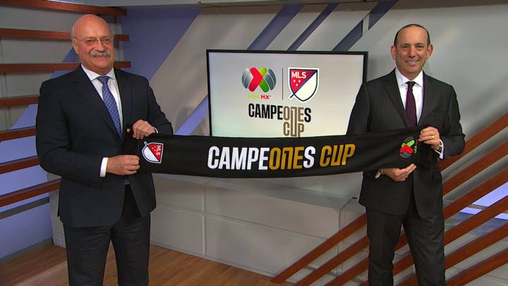 MLS commisioner Don Garber and Liga MX president, Enrique Bonilla during the Leagues Cup presentation