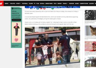 Hazard poses with Real Madrid shirt in Marbella