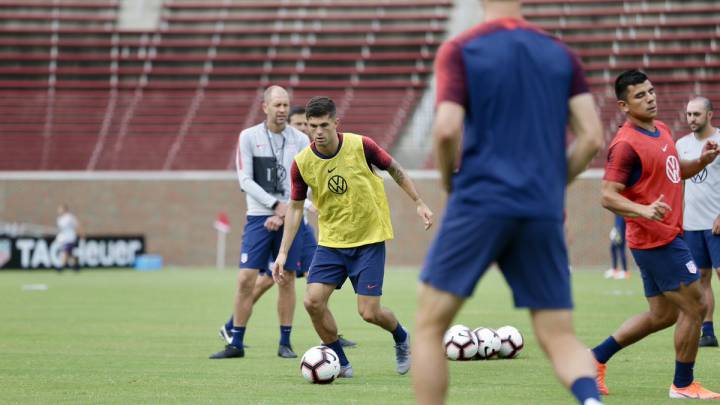 Christian Pulisic at training camp with the US men's national team