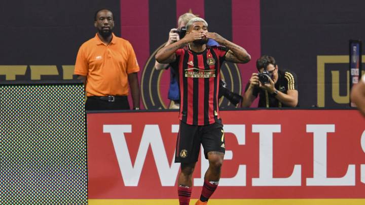 Josef Martinez in action and celebrating with Atlanta United of the MLS