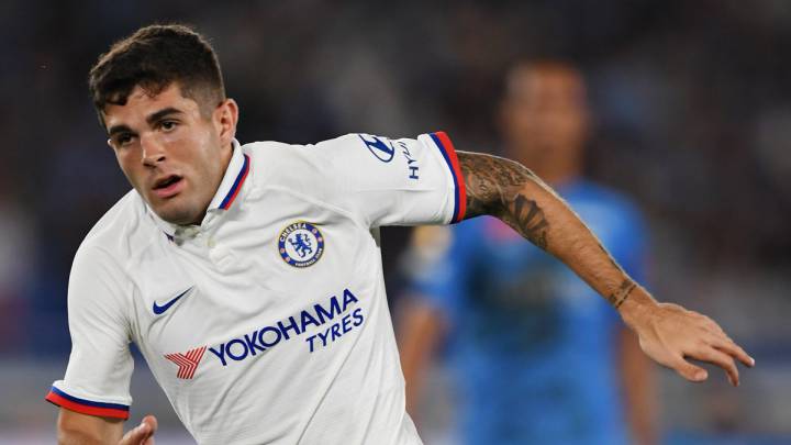 Christian Pulisic in action with Chelsea in the Premier League