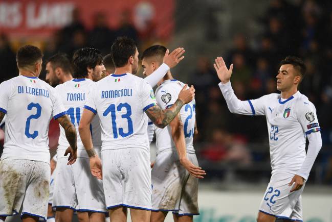 Selebrasi pemain Italia di Kualifikasi EURO 2020
