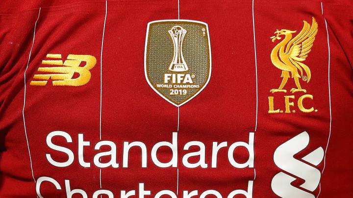 Liverpool wear FIFA Club Winners Badge for Wolves game