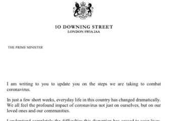 What does Boris Johnson's lockdown letter contain?