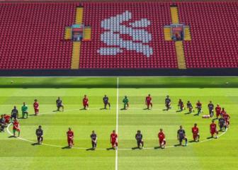 Liverpool stars take a knee in solidarity with Black Lives Matter movement