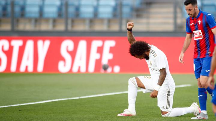 Marcelo pays tribute to Black Lives Matter with goal celebration