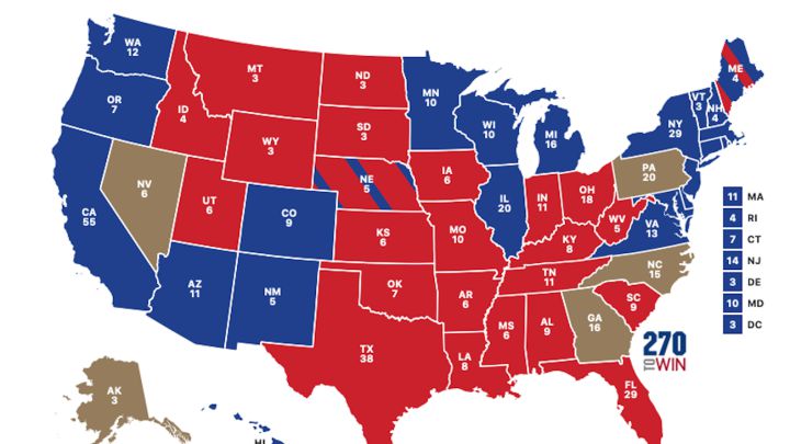 US presidential election 2020 results map: who is winning each state?