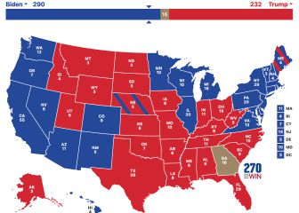 Biden president-elect: state-by-state electoral college results map