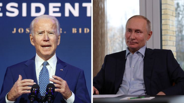 How was the first call between Biden and Vladimir Putin?