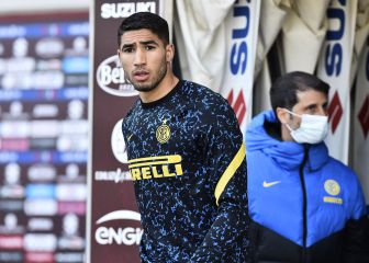 Achraf Hakimi (Inter) during the Italian Serie A match between Inter 7-0  Pisa at Giuseppe Meazza Stadium on September 19 , 2020 in Milano, Italy.  Photo by Maurizio Borsari/AFLO Stock Photo - Alamy