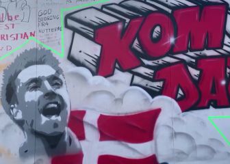 Denmark fans create 'get well soon' mural for Eriksen