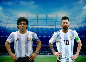 How many titles have Messi and Maradona won with Argentina?
