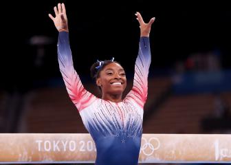 Simone Biles marks return with beam bronze