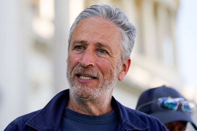 Comedian Jon Stewart leaves the U.S. Capitol after lobbying lawmakers in Washington