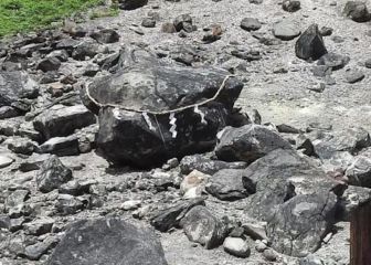 Japan's 'killer stone' splits in two