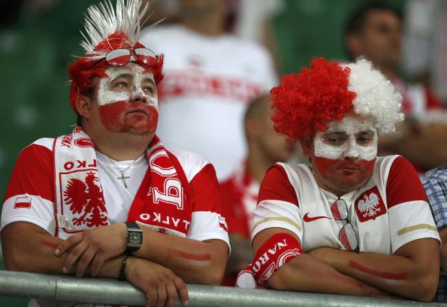 Los aficionados polacos se mostraron muy dolidos por la eliminación de Polonia.