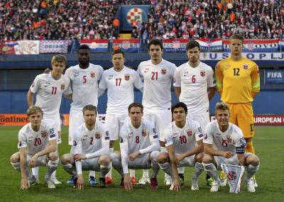 Once inicial de Noruega contra Croacia.