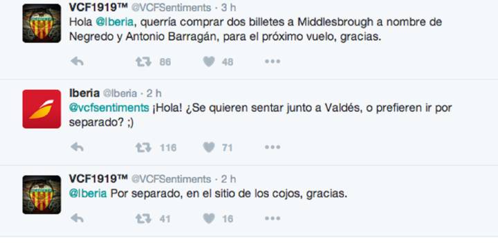 La broma de Iberia en Twitter que ha cabreado al Valencia