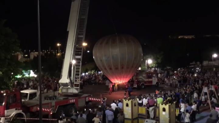 El globo que se quemó en Os Castros durante las fiestas