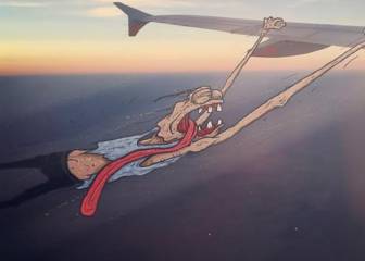 El artista que convierte cualquier situación aburrida en divertida dibujando un monstruo