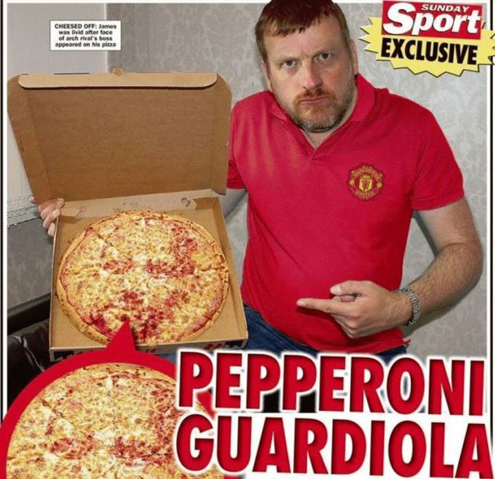 Pep-Peronni: la broma sobre la pizza con la cara de Guardiola que se ha comido todo el mundo