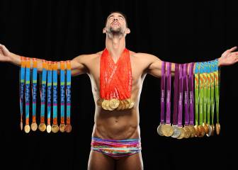 Michael Phelps posa con sus 28 medallas olímpicas