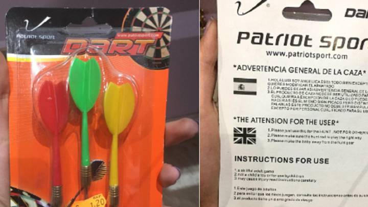Twitter se ríe de las instrucciones de una caja de dardos en español