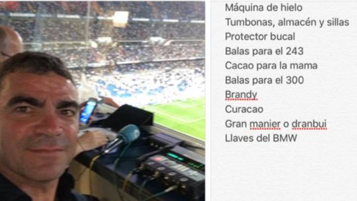 "Balas, Brandy y tumbonas": Sanchís tuitea por error su lista de la compra