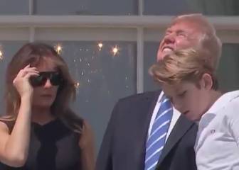 Sí, Trump fue el primero en mirar al eclipse sin gafas