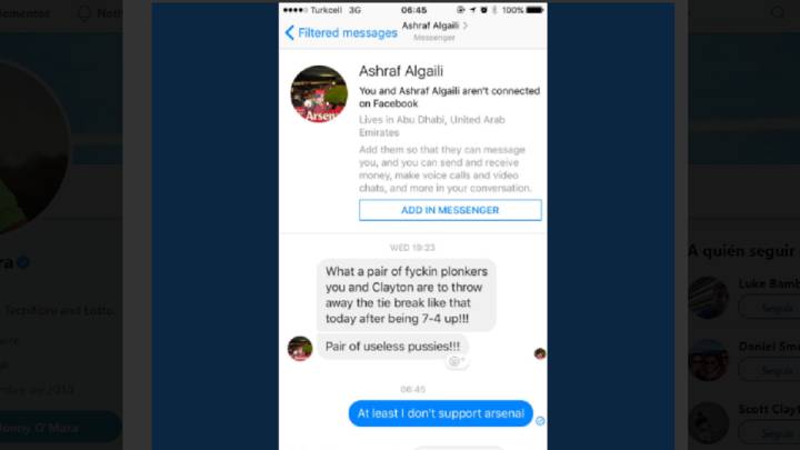 El zasca de un tenista a un apostador que le insultó por Facebook tras perder un partido