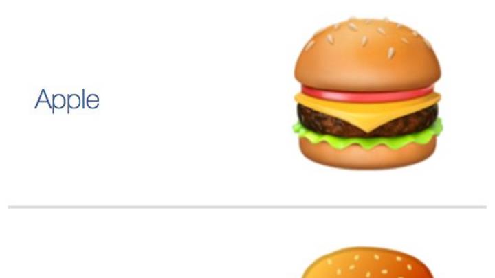 La última pugna sobre emojis va de hamburguesas