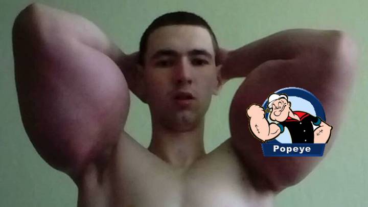 El 'Popeye ruso', el culturista que es el peor ejemplo de Instagram