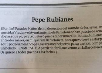 La esquela de Pepe Rubianes que recuerda al genial cómico 9 años después de su muerte