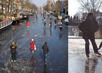 Esto es lo que pasa cuando los canales de Ámsterdam se congelan por el frío