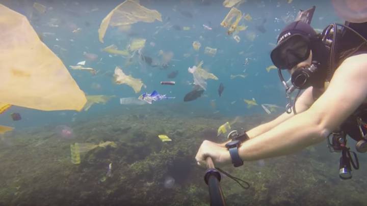 Un buceador graba cómo las aguas paradisíacas de Bali se están llenando de plásticos