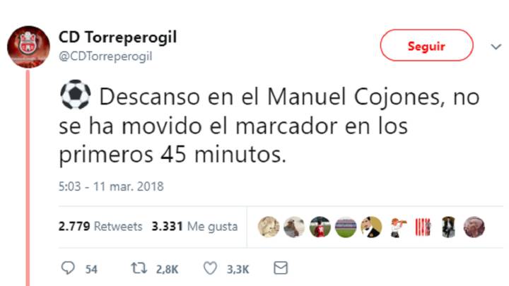 "Descanso en el Manuel Cojones", el divertido error en el Twitter de un club de Preferente