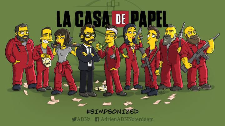 Los atracadores de 'La Casa de Papel' se convierten en Los Simpson
