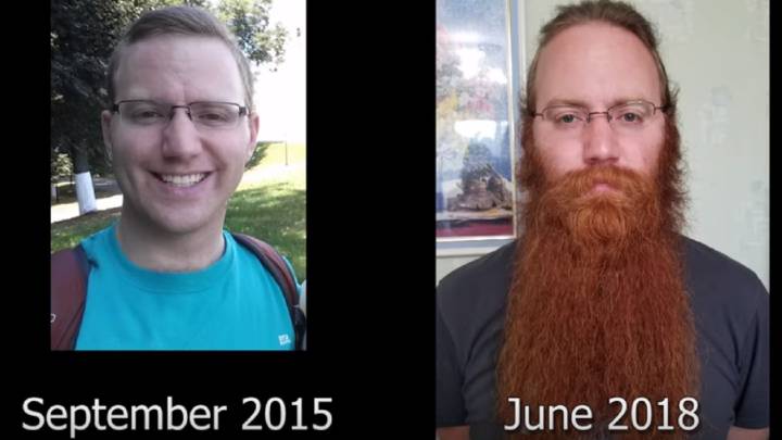 El resultado de dejarse crecer la barba sin afeitar, durante 2 años y medio