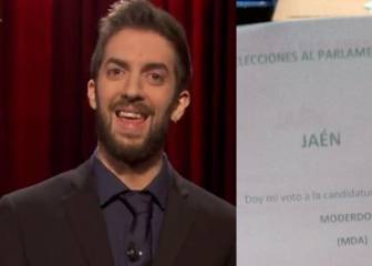 La papeleta para votar a David Broncano que se coló en las Elecciones Andaluzas